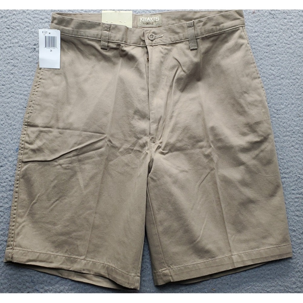 Khakis by Arrow‎ Shorts Mens 34W Brown Classic Casual Comfortable Charcoal Wash